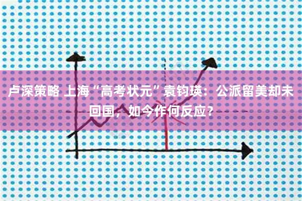 卢深策略 上海“高考状元”袁钧瑛：公派留美却未回国，如今作何反应？